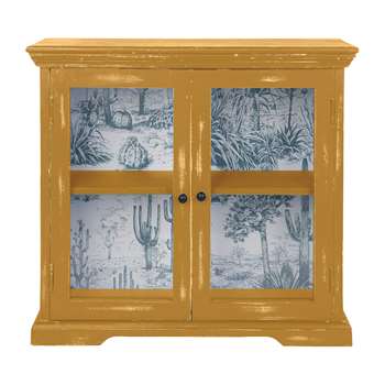Ian Snow - Glazed Wall Cabinet - Sandy Yellow (H55.5 x W60 x D18.5cm)