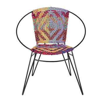 Ian Snow - Hand Woven Iron and Chindi Chair (H77 x W70 x D63cm)