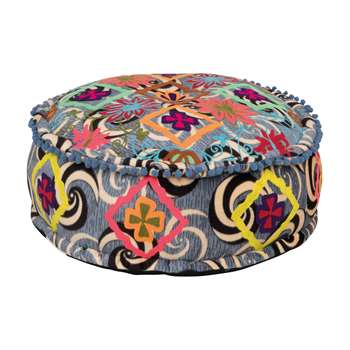 Ian Snow - Rio Pouffe with Pom Poms (H28 x W60 x D60cm)