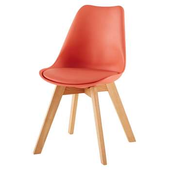 ICE Coral Scandinavian-Style Chair with Solid Oak (H84 x W48 x D54cm)