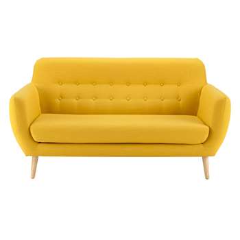 ICEBERG 2/3 seater fabric vintage sofa in yellow (84 x 160cm)