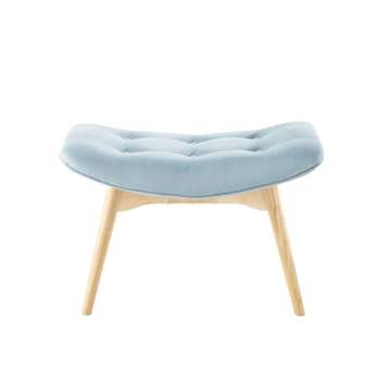 ICEBERG Scandinavian Blue Fabric Footstool/Pouffe (H43 x W65 x D42cm)