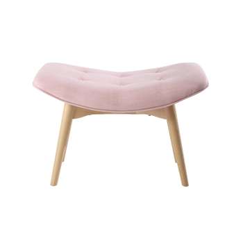 ICEBERG Scandinavian Pink Fabric Footstool/Pouffe (H43 x W65 x D42cm)