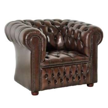 Icon Designs St Ives Windsor Leather Armchair in Brown
