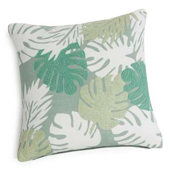 IGAPO embroidered green cotton cushion cover (40 x 40cm)