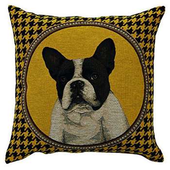 In other words-no 17 Fantasy Yellow Box Cushion, Model: Bulldog (45 x 45cm)