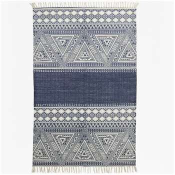 Indigo Aztec Rug - Blue (120 x 180cm)