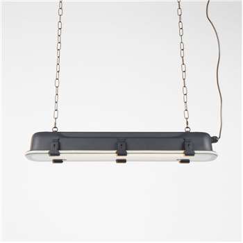 Industrial Long Hanging Pendant Light in Black - Large (Width 130cm)