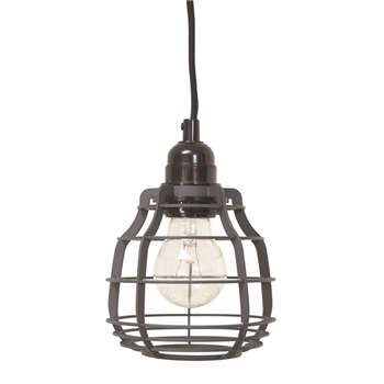 Industrial Metal Pendant Light in Grey (Diameter 13cm)