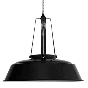 Industrial Workshop Pendant Light in Black - (Diameter 45cm)