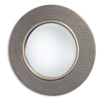 Innova Round Hammered Silver Mirror (Diameter 80cm)