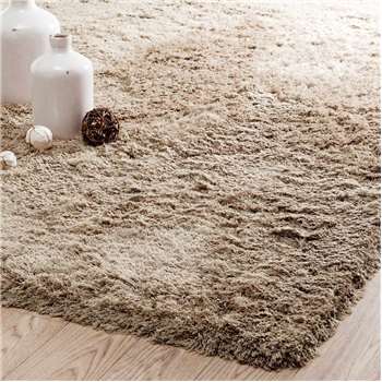 INUIT fabric long pile rug in beige (160 x 230cm)