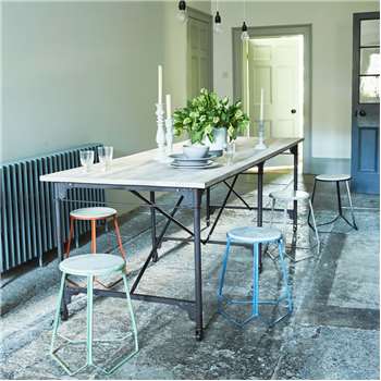 Iron And Mango Wood Dining Table (76 x 240cm)