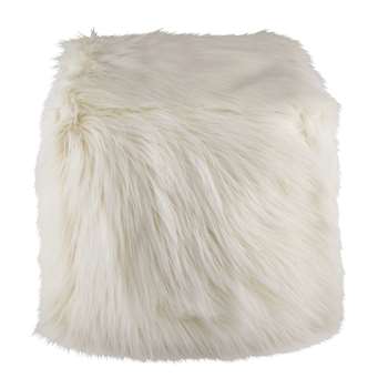 ISA white faux fur pouffe (36 x 36cm)
