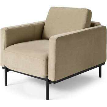Jarrod Armchair, Plush Taupe Velvet (H74 x W80 x D91cm)