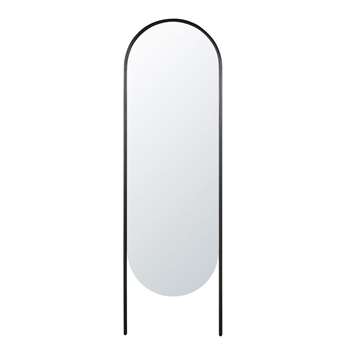 JODY - Black Metal Oval Cheval Mirror (H173 x W54 x D3.5cm)