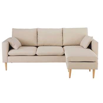 JOEY Beige 3/4-seater fabric modular corner sofa (85 x 205cm)