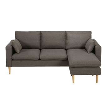 JOEY Mottled grey 3/4-seater fabric modular corner sofa (85 x 205cm)