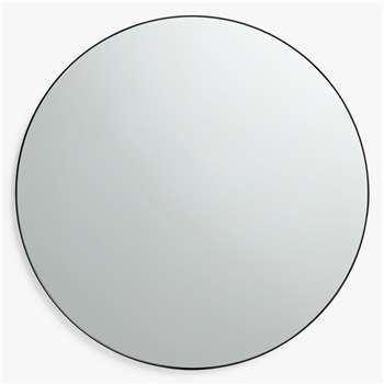 John Lewis & Partners Metal Frame Round Mirror, Black (Diameter 80cm)