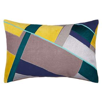 John Lewis Blocks Cushion, Spruce (30 x 50)