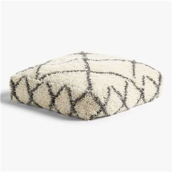 John Lewis & Partners Berber Floor Cushion, Mono (H25 x W79 x D79cm)