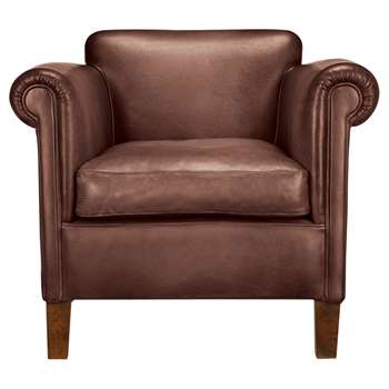 John Lewis & Partners Camford Leather Armchair, Chestnut