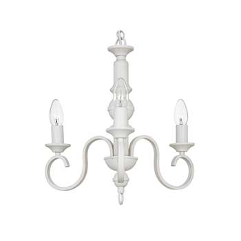 John Lewis & Partners Carlita 3 Arm Ceiling Light, White (H40 x W42 x D42cm)