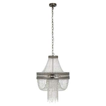 John Lewis & Partners Lucia Crystal Chandelier, Crystal/Clear (H54 x W40.6 x D40.6cm)