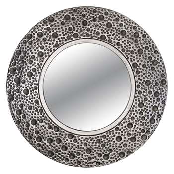 John Lewis & Partners Lunar Round Mirror, Silver (Diameter 59cm)