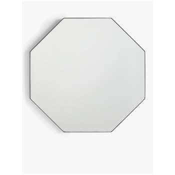 John Lewis & Partners Metal Frame Octagonal Mirror, Black (H76 x W76 x D3cm)