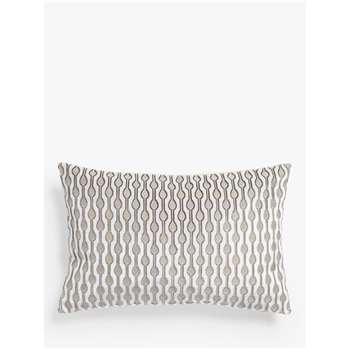 John Lewis & Partners Revina Teardrop Velvet Cushion, White (H60 x W40cm)