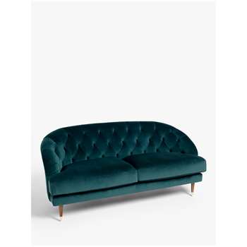 John Lewis & Partners + Swoon Radley Large 3 Seater Sofa, Wildwood Green Velvet (W207 x D86cm)