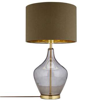 John Lewis & Partners Ursula Table Lamp, Smoked Glass (H56 x W32 x D32cm)