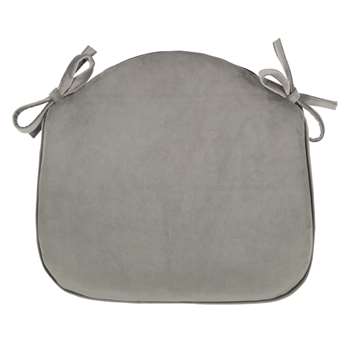 John Lewis & Partners Velvet Seat Pad, Silver (H41 x W42 x D4cm)