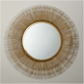 John Lewis Rajastan Round Mirror, Gold (34 x 34cm)