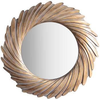 John Lewis Rosalyn Round Mirror, Antique Gold (H100 x W100 x D4.5cm)