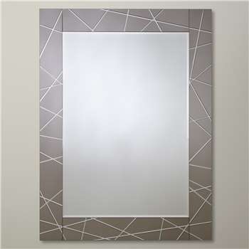 John Lewis Smoke Engraved Mirror (102 x 76cm)