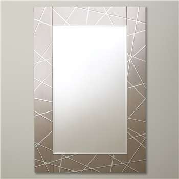 John Lewis Smoke Engraved Mirror (90 x 60cm)