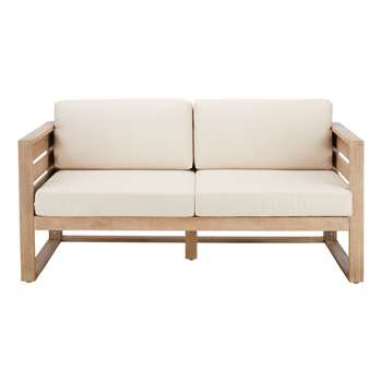 John Lewis & Partners St Ives 2-Seater Outdoor Lounging Sofa, FSC-certified (Eucalyptus Wood), Natural (H65 x W153 x D80cm)
