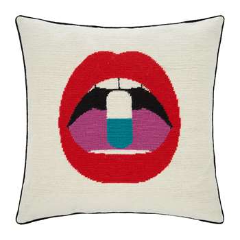 Jonathan Adler - Needlepoint Cushion - Lips Full Dose (H45 x W45cm)
