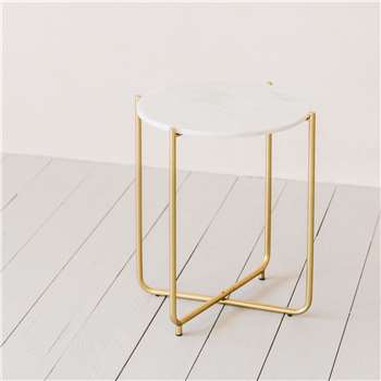 Joss Marble Side Table (H54 x W45 x D45cm)
