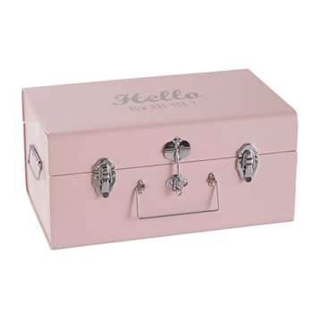 JOY Printed Pink Metal Trunk (22 x 44cm)