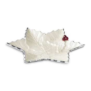 Julia Knight - Holly Sprig Starflake Bowl - White - Large (30.4 x 30.4cm)