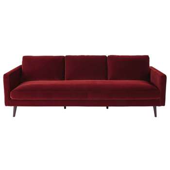 KANT Burgundy 4-Seater Velvet Sofa (H86 x W235 x D95cm)