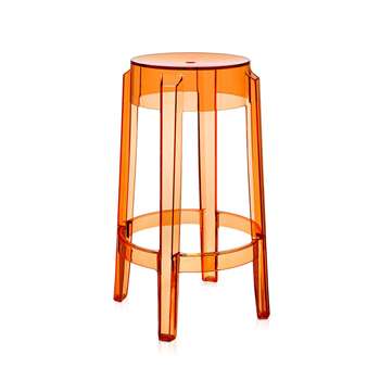 Kartell - Charles Ghost Stool - Orange - 65cm (H64.5 x W45.5 x D45.5cm)