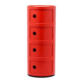 Kartell - Componibili Storage Unit - Red - Large (H77 x W32 x D32cm)