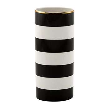 kate spade new york - Everdone Lane Black & White Stripe Vase (Height 26cm)