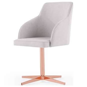 Keira Office Chair, Cloud Grey and Copper (H84 x W55 x D55cm)
