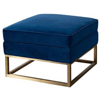Kenza Footstool - Blue (H45 x W68 x D68cm)