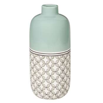 KILALI Green Patterned Ceramic Vase (30 x 14cm)